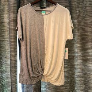 NWT colorblock knit front top